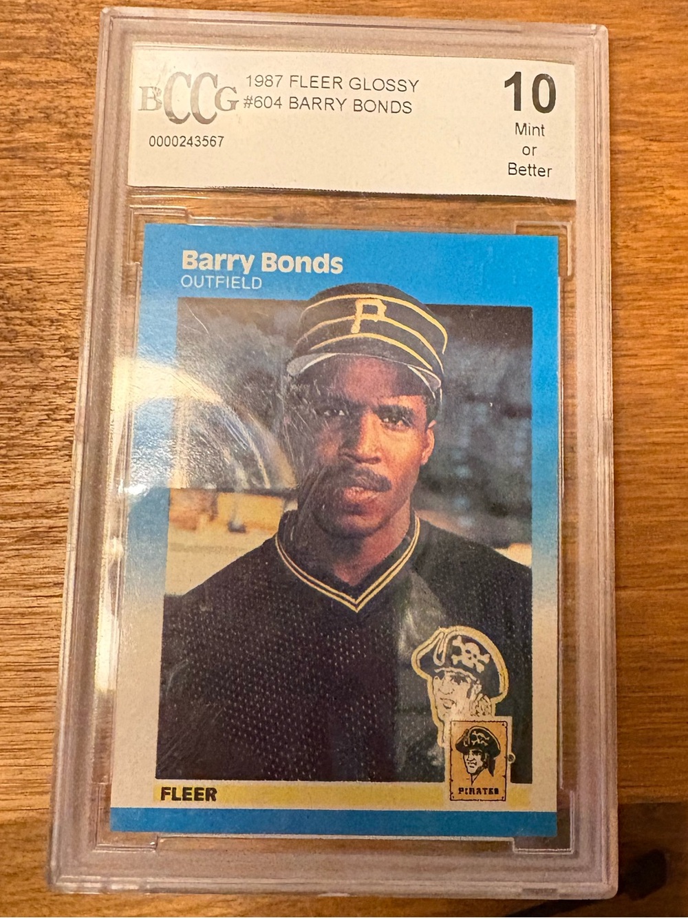 Glossy 1987 Fleer Barry Bonds “ROOKIE CARD” Baseball Card GRADED 10
